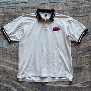 Men's Vintage 2005 Corvettes of the Rockies Car White Blue Polo Shirt Sz 2XL XXL